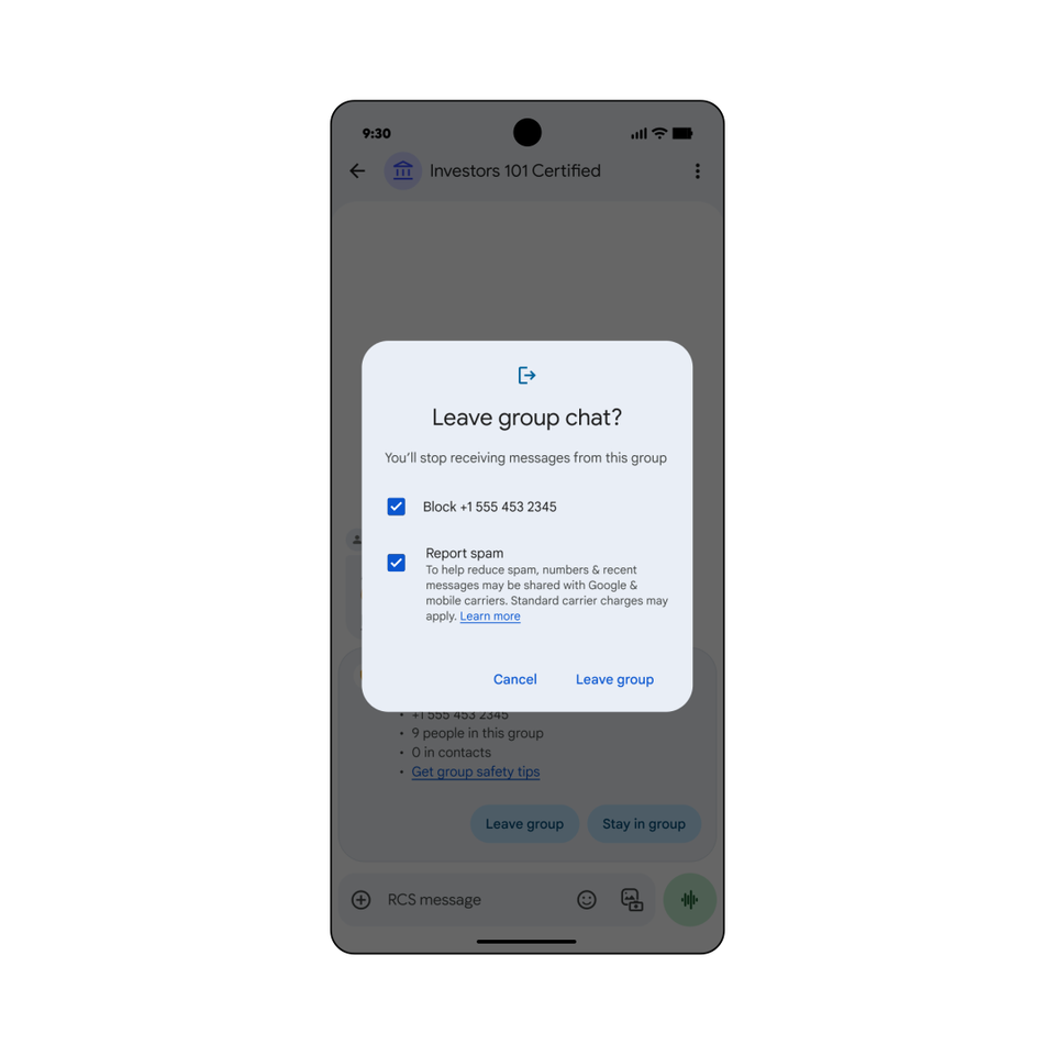 4. Leave and report groups
