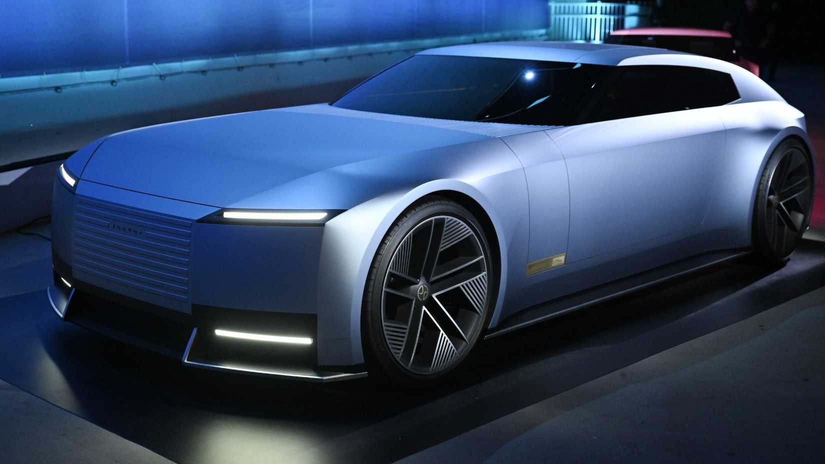 Static 3/4 front shot of the Jaguar Type 00 concept at Miami Art Week 2024.