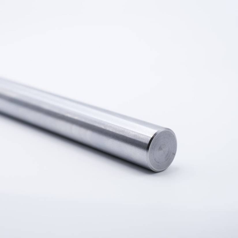 A Precision linear shaft on a white background