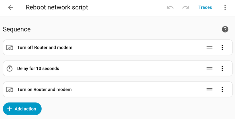 A script to reboot your modem and router with Home Assistant.
