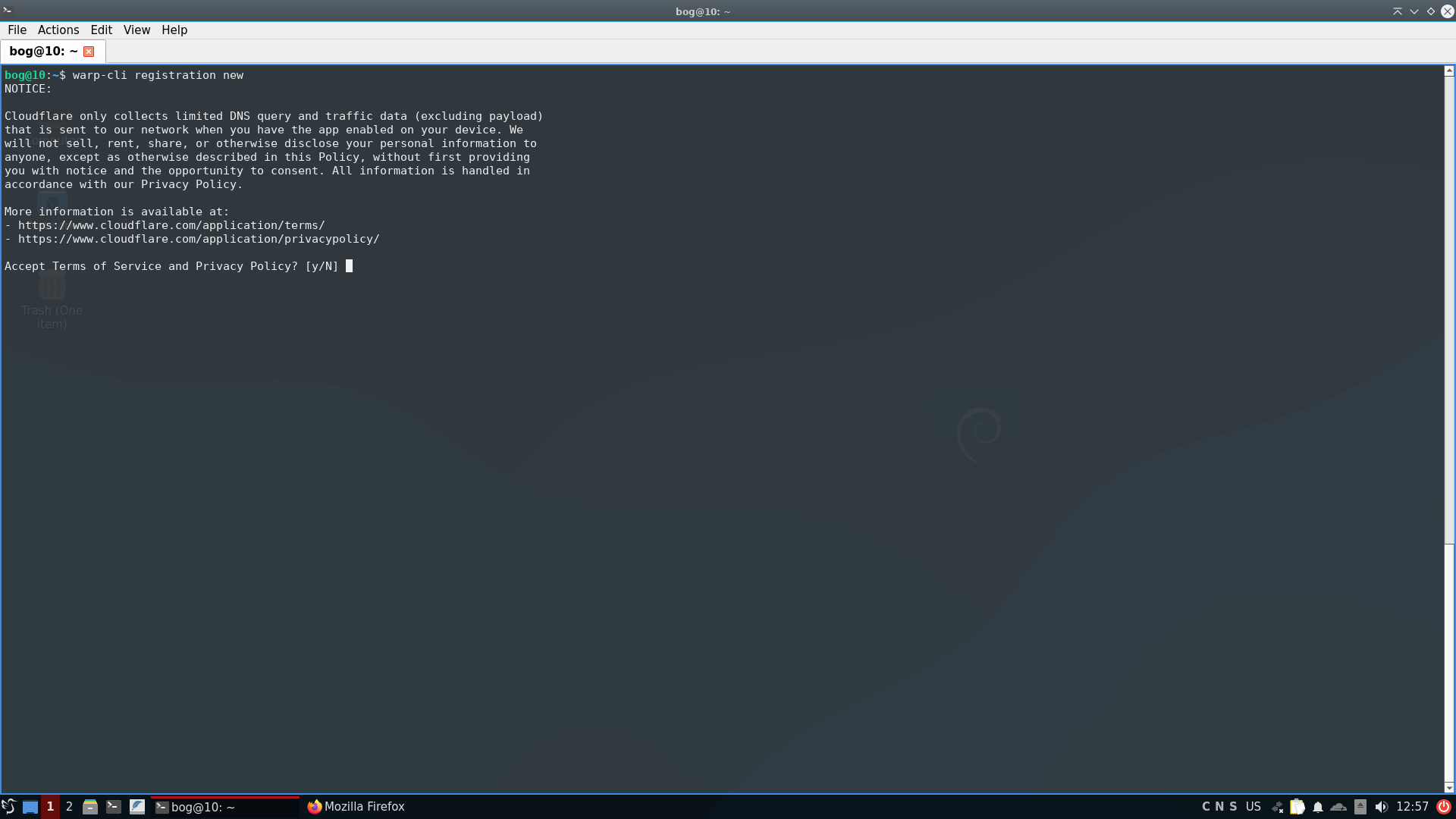 Accepting privacy policy and terms of service.