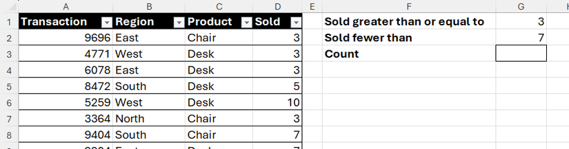 Multiple Excel Transaction A step-by-step guide to using the COUNTIFS function in Microsoft Excel