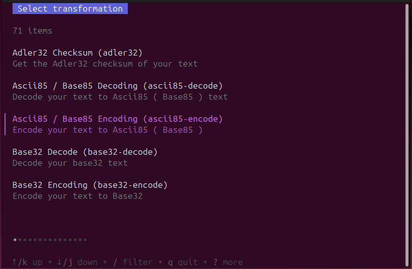 An interactive mode instance of the sttr tool showing different text operations.