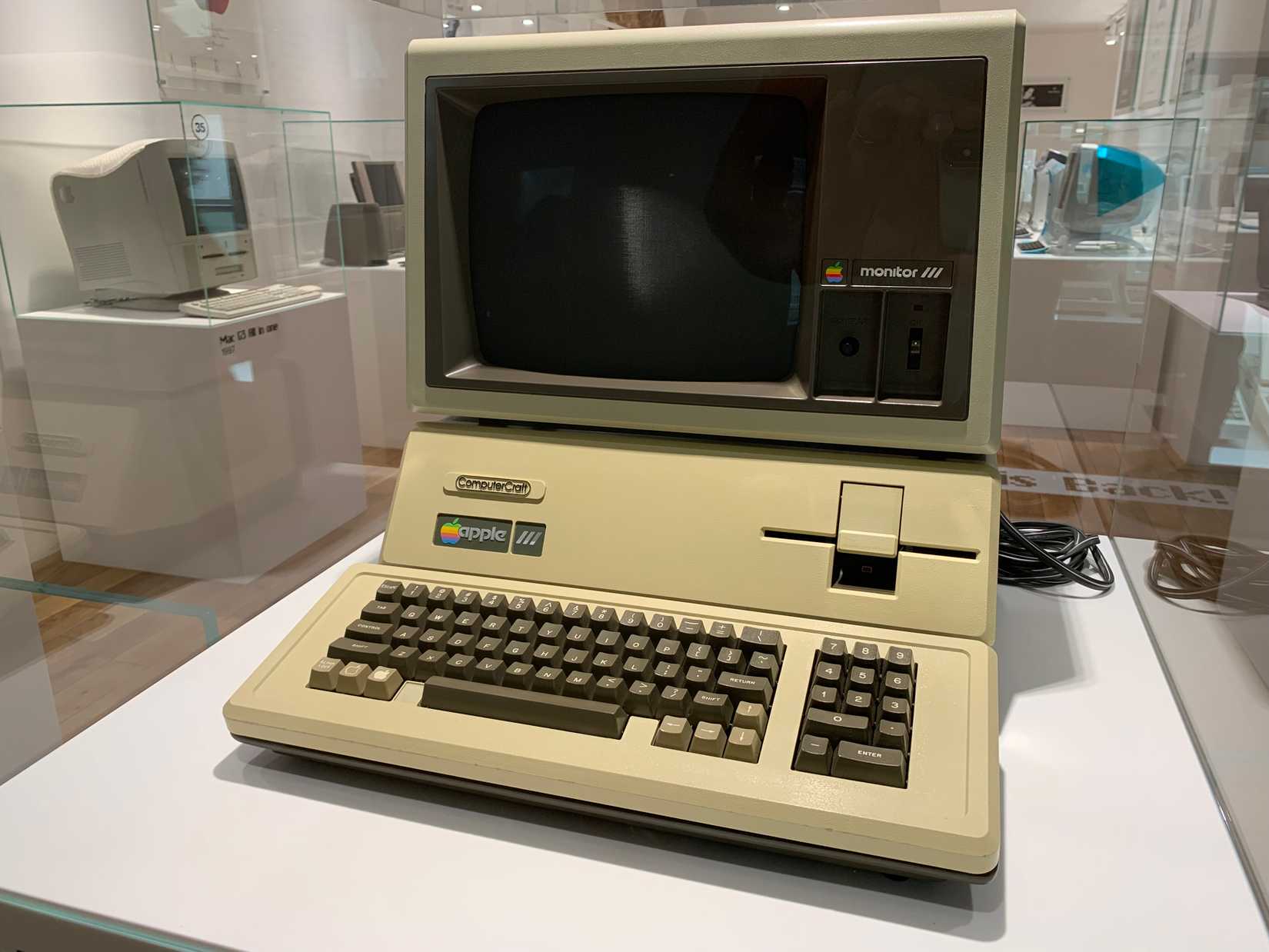 An Apple III computer displayed in the Apple Museum in Prague