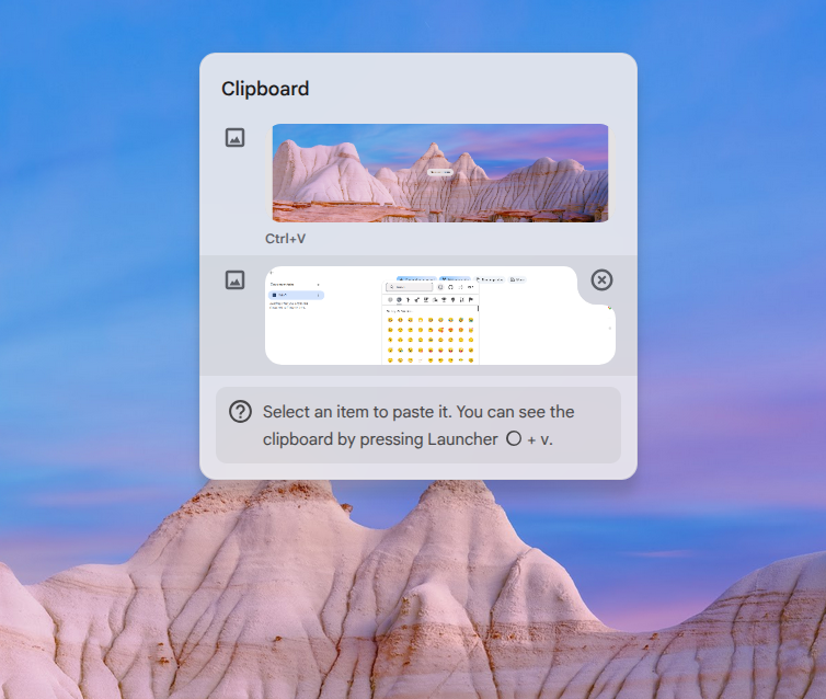 Chrome OS advanced clipboard.