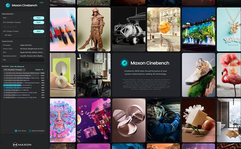 Captura de pantalla de Cinebench 2026
