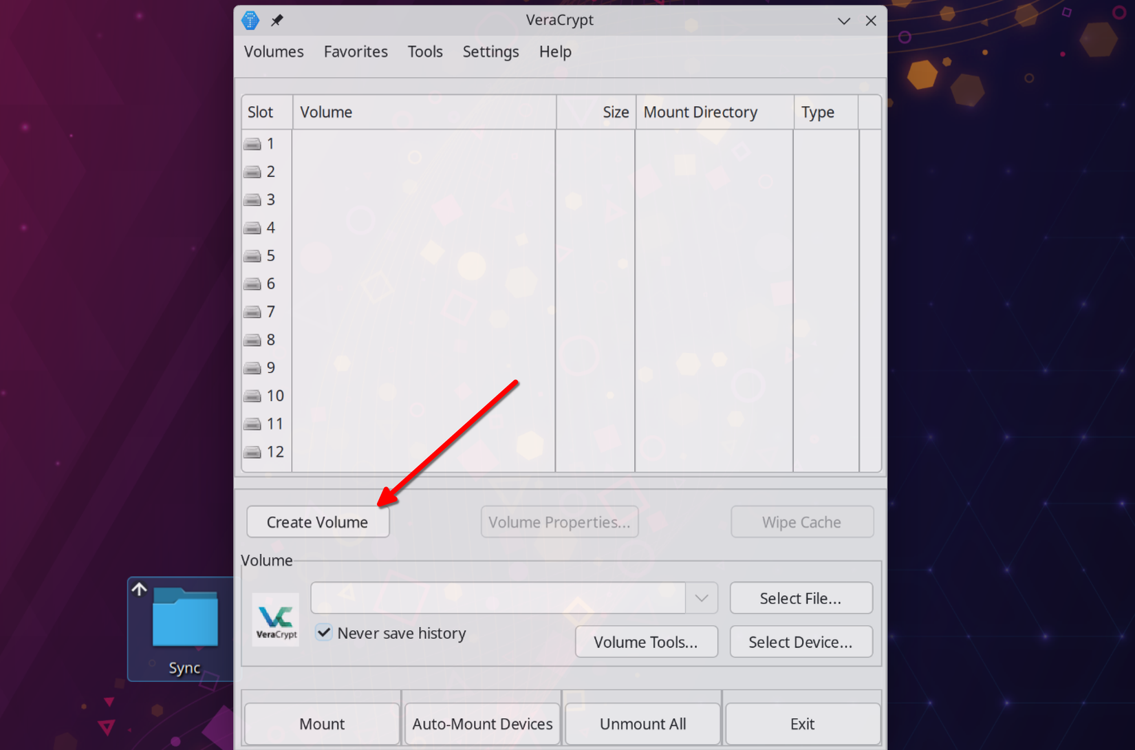 Click "Create Volume."