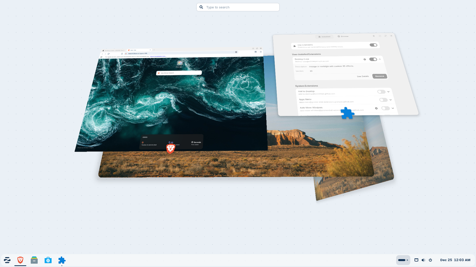 Cubular desktop switching.