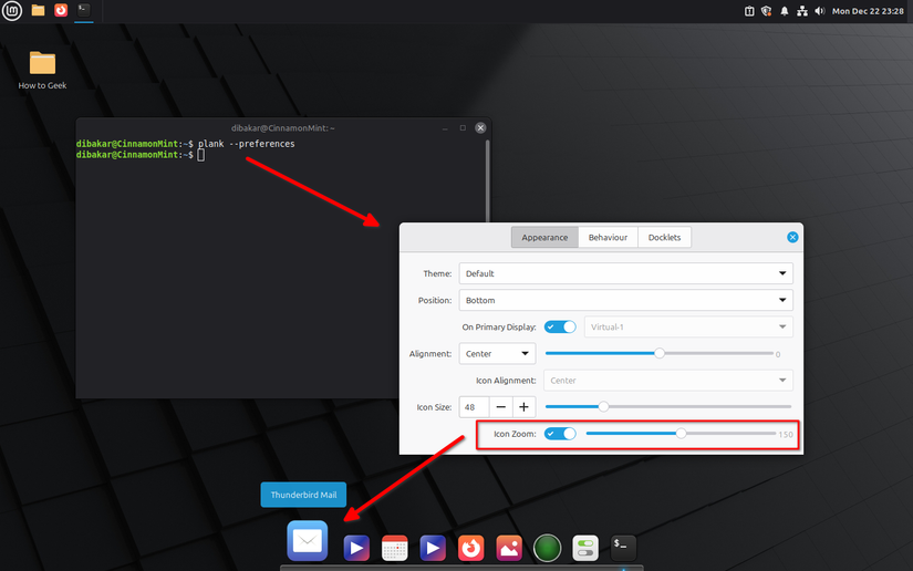 Enabling app zooming on the Plank dock.