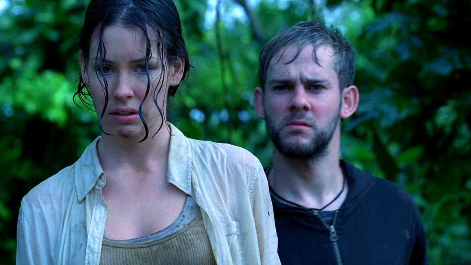 Evangeline Lilly as Kate Austen and Dominic Monaghan as Charlie Pace in the Lost pilot.