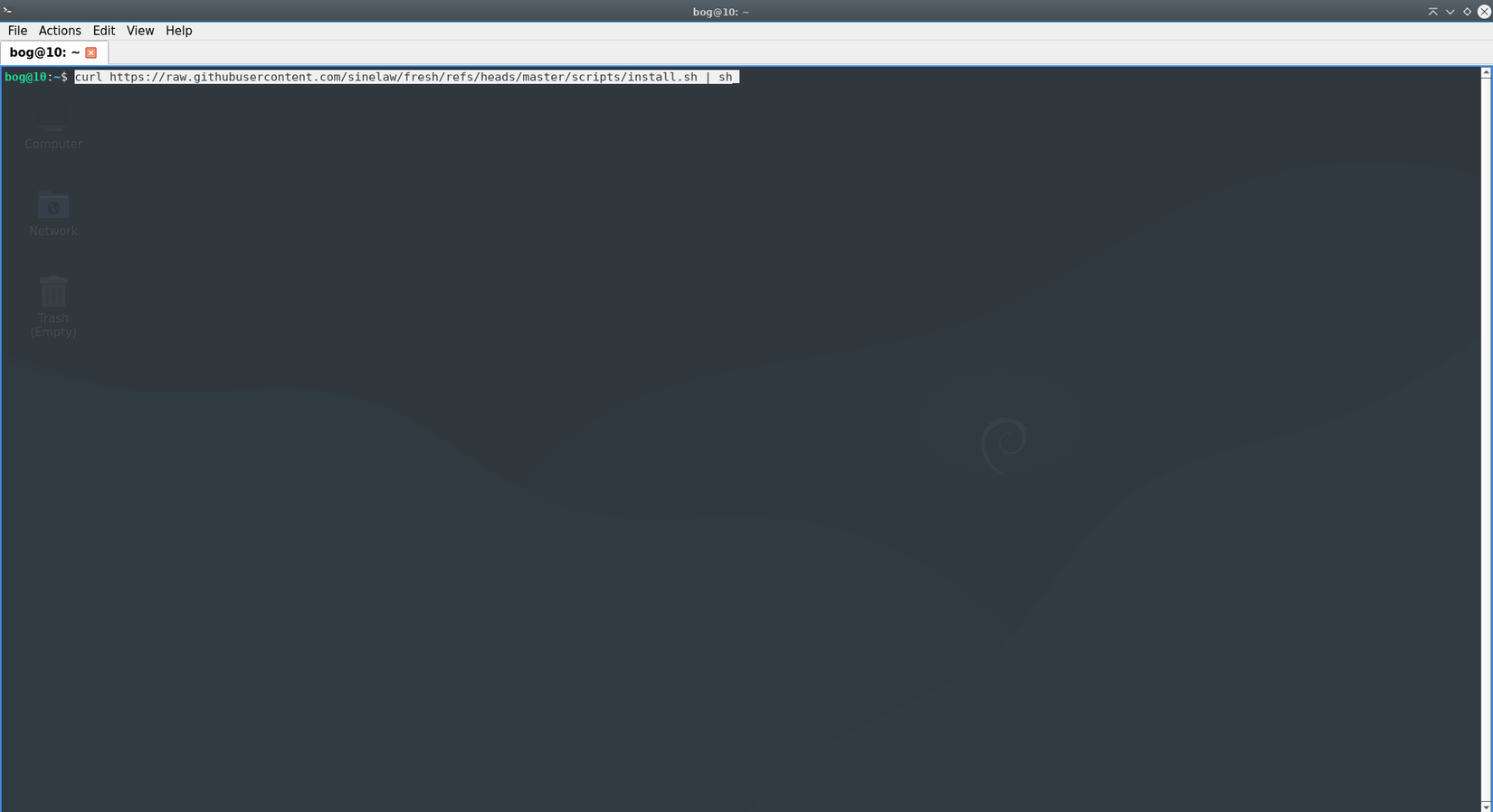 Instalación del editor Fresh TUI en Debian.