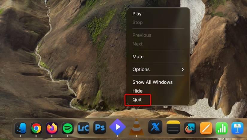 O macOS Dock repleto de ícones de aplicativos. 