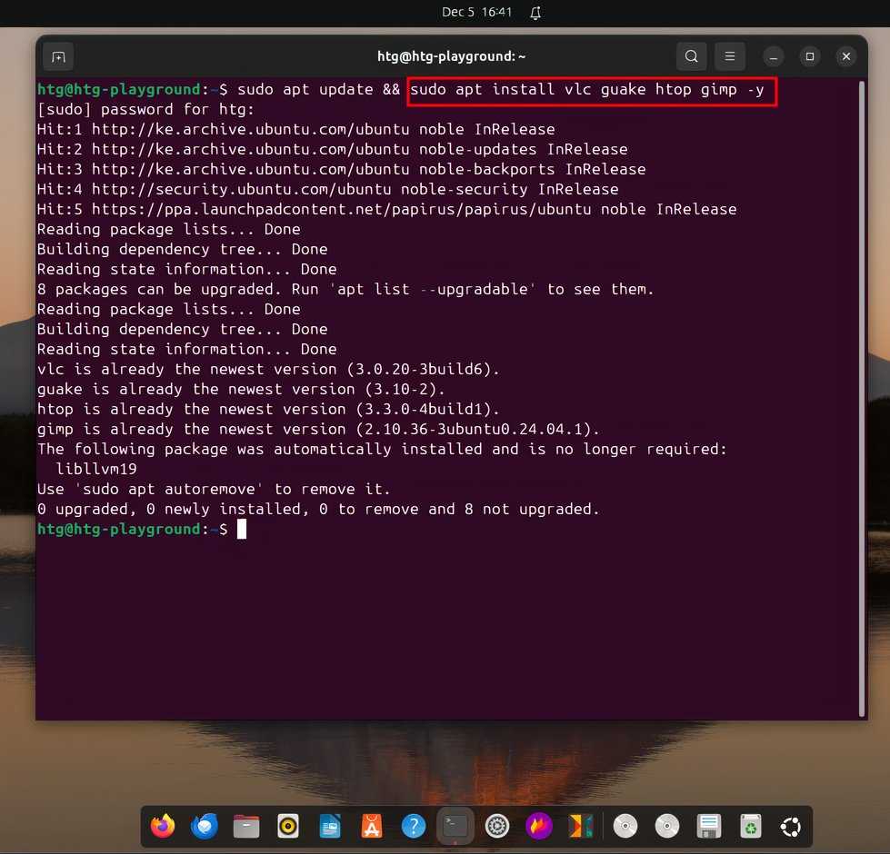 How to string commands and install multiple packages in the Linux terminal-command-string-example 3