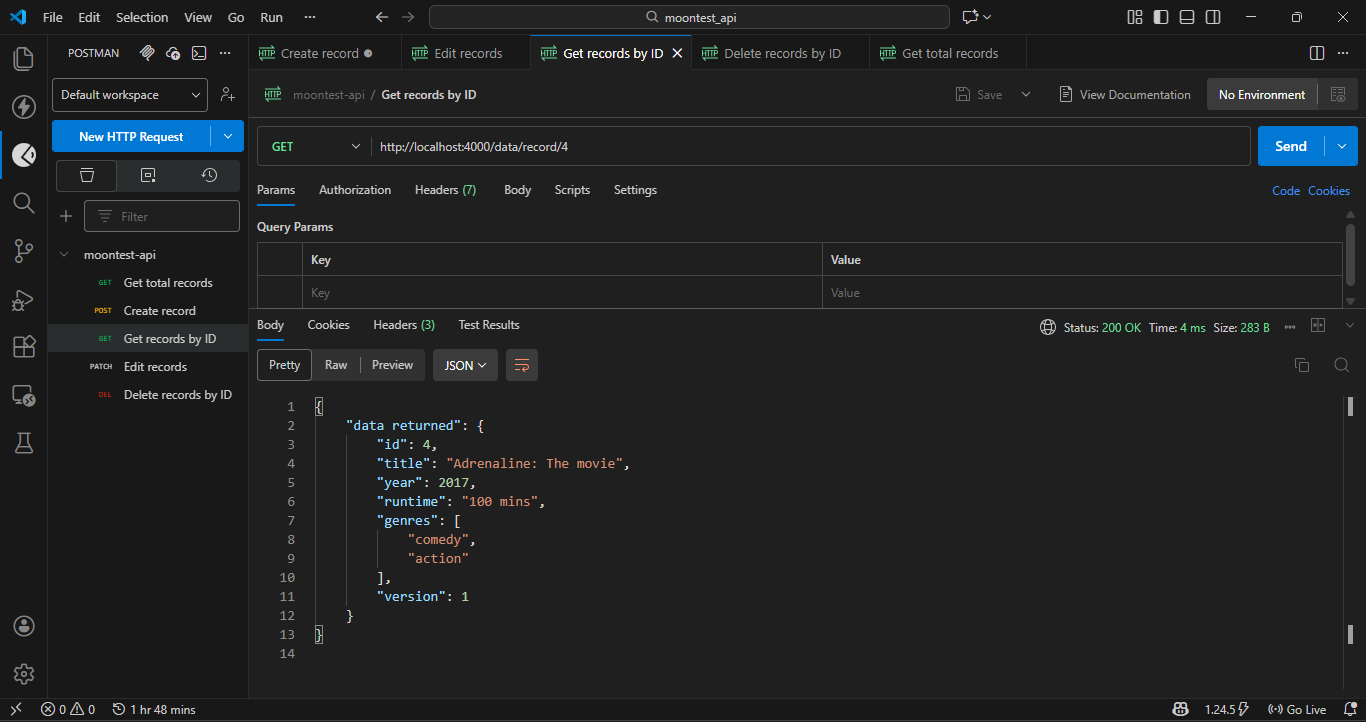 Image showing the use of Postman tool (8)