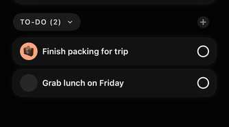 The to-do list on Tiimo.