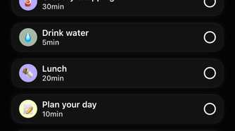The visual planner on Tiimo detailing tasks for the day.