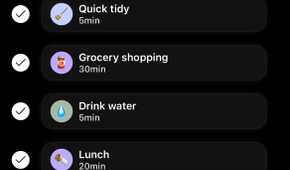 Tiimo's interface, focusing on its customizable schedule.