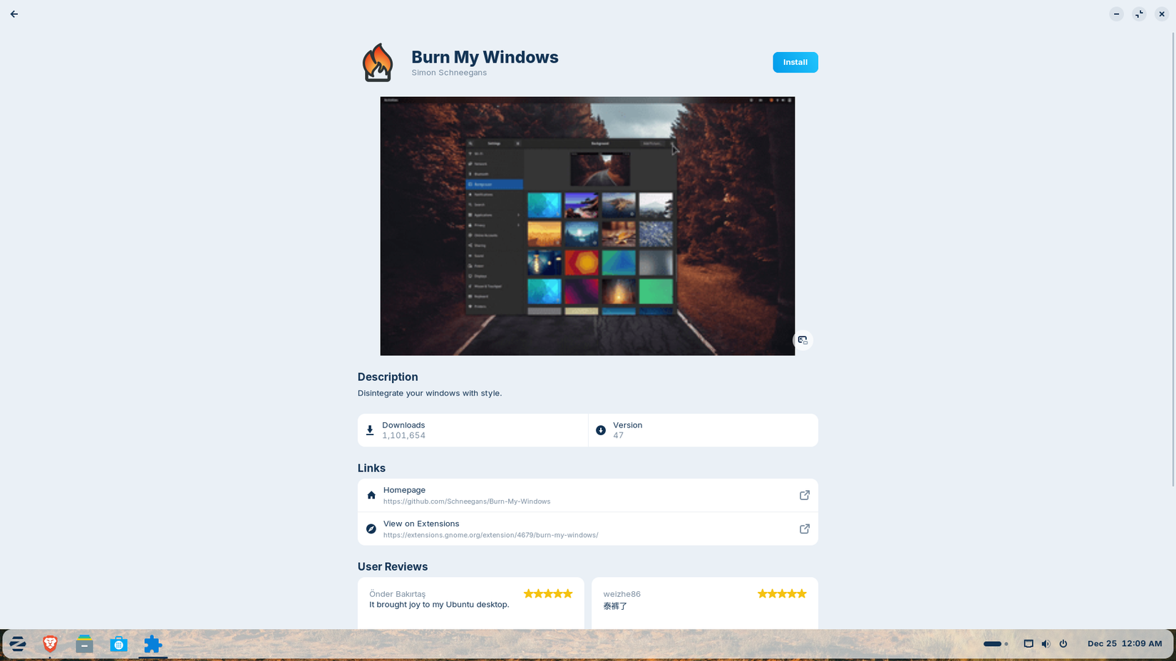 Install Burn my Windows using GNOME extension manager.