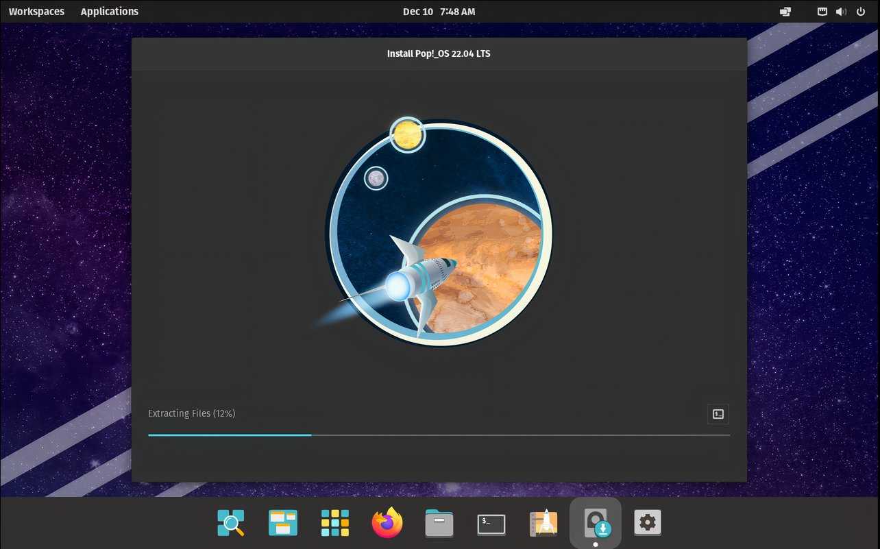 Installing-pop-_OS-file extraction and OS installation