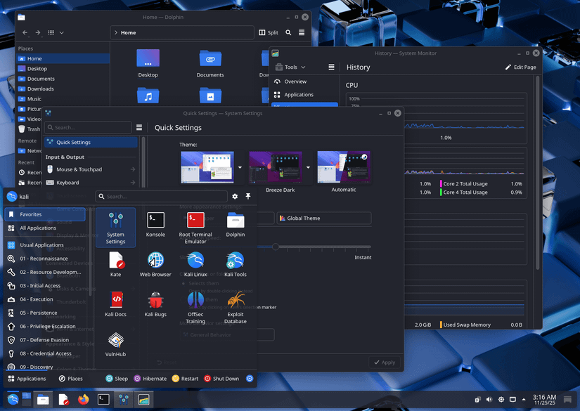 Kali Linux com desktop Plasma