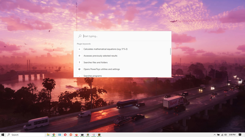 Launching PowerToys run with the shortcut.