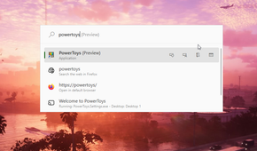 Launching an app with PowerToys Run.