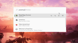 Launching an app with PowerToys Run.
