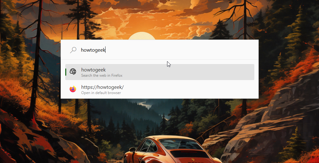 PowerToys Run searching the web.