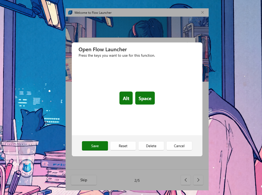Alt and Space keys will open Flow Launcher anywhere.