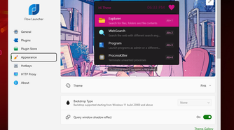 Changing Flow Launcher themes.