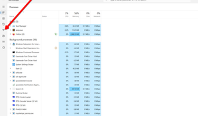 Opening the startup apps tab in Task Manager.