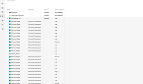 Microsoft Edge services that auto-launch on startup.