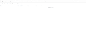 An empty folder where startup application shorcuts go.