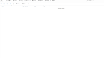 An empty folder where startup application shorcuts go.