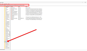 A list of all startup apps in the Registry Editor.