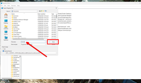 Backing up the registry values in a .reg file.