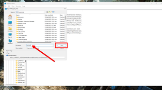 Backing up the registry values in a .reg file.