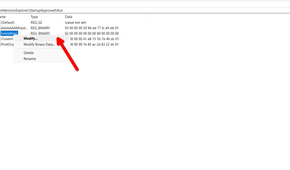 Modifying the registry entry for the Everything app.