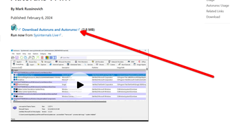 Downloading AutoRuns by Microsoft.