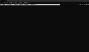 Installing Btop++ using the terminal.