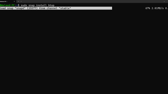 Installing Btop++ using the terminal.