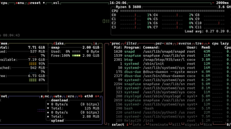 The Btop++ dashboard.
