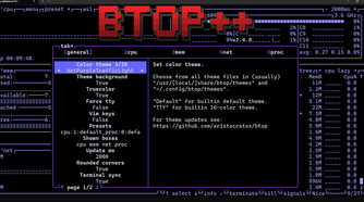 Changing Btop++ skins.