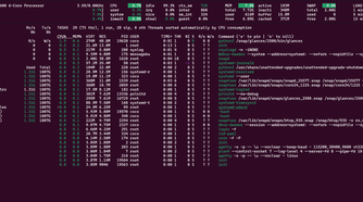 The Glances dashboard.