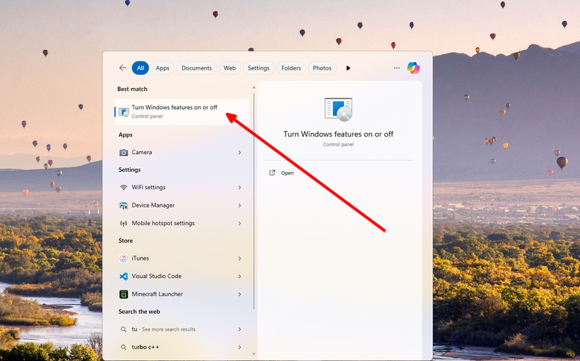 Habilitando recursos WSL no Windows.