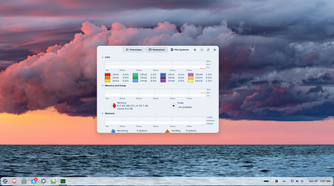 ZorinOS system monitor.