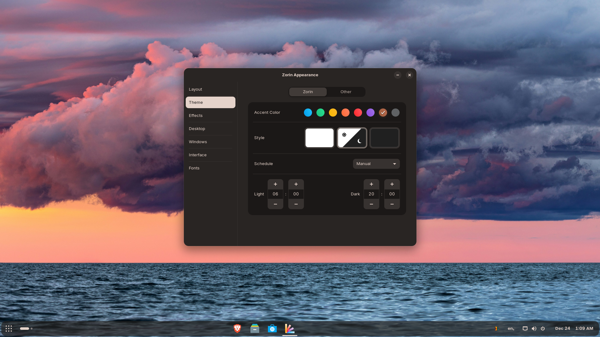Customizing the look and feel of ZorinOS.