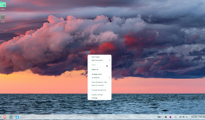 ZorinOS context menu on the desktop.