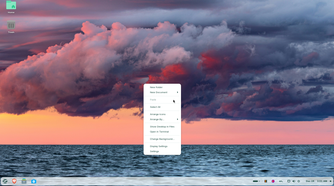 ZorinOS context menu on the desktop.