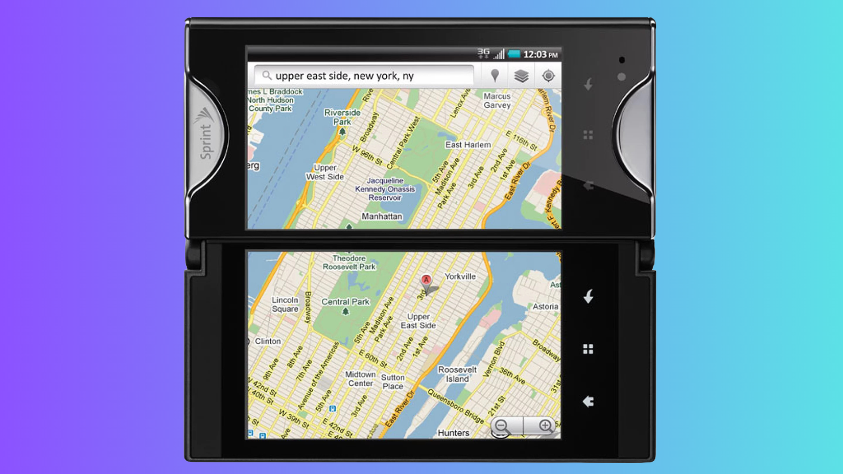 A Kyocera Echo phone unfolded. 